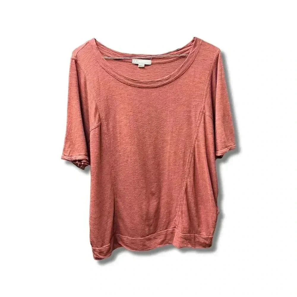 XXl Women's Small Dark Rose Short Sleeve Round Neck T-Shirt